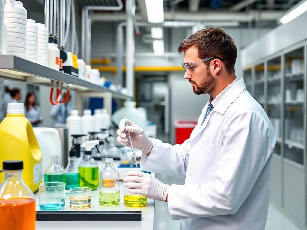 Nhân viên kiểm soát chất lượng kiểm tra mẫu sản phẩm trước khi đóng gói